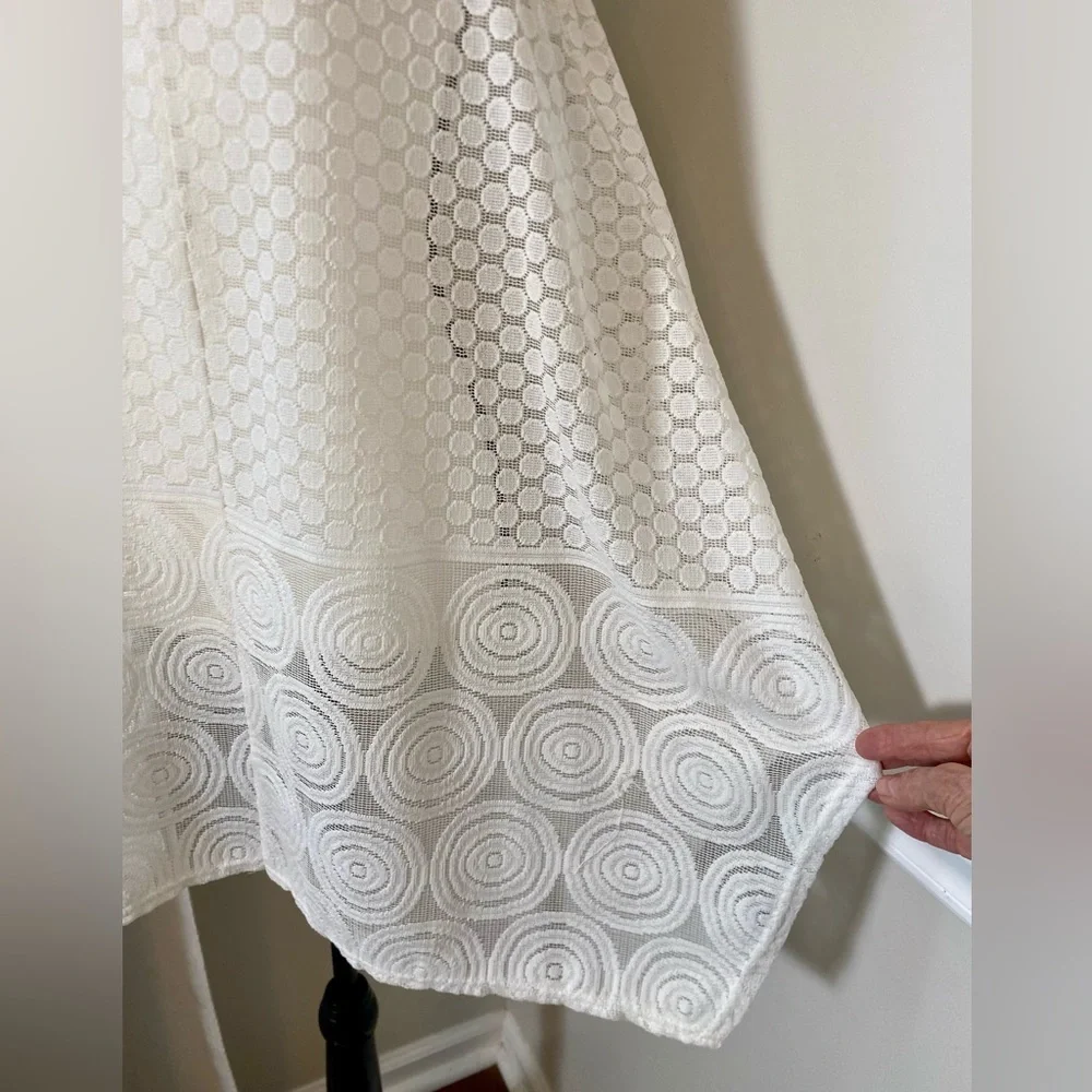 India Boutique White Lace Swim Coverup Boho Festival Tunic OS